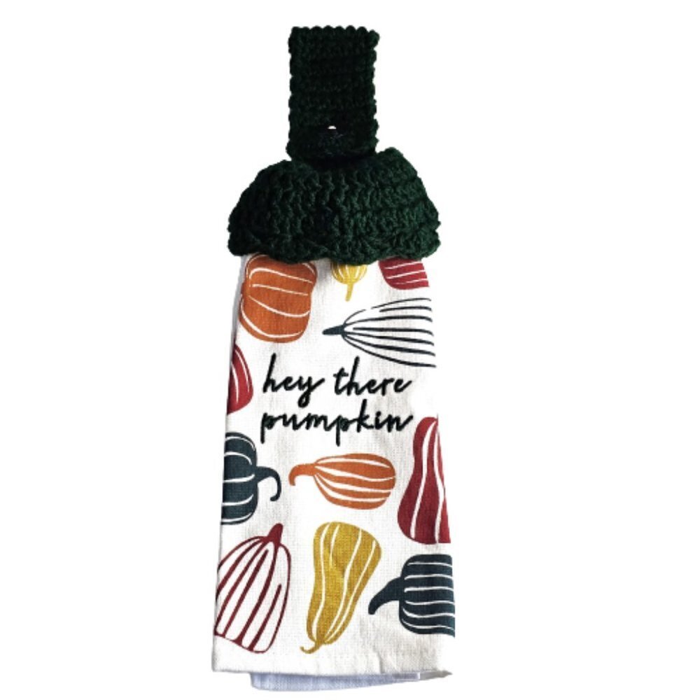 Crocheted Top Hanging Kitchen Cotton Towel